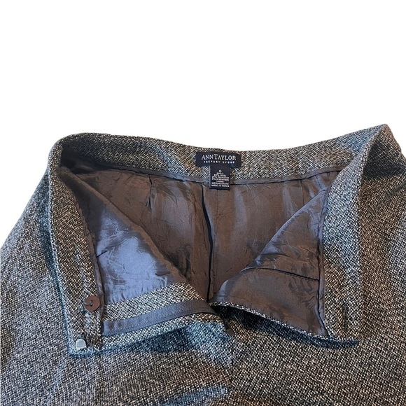 Ann Taylor Chevron Grey Wool Blend Mid Rise Trousers Womens Size 6 Fully Lined - Picture 7 of 15